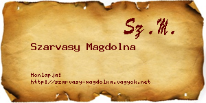 Szarvasy Magdolna névjegykártya