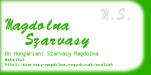 magdolna szarvasy business card